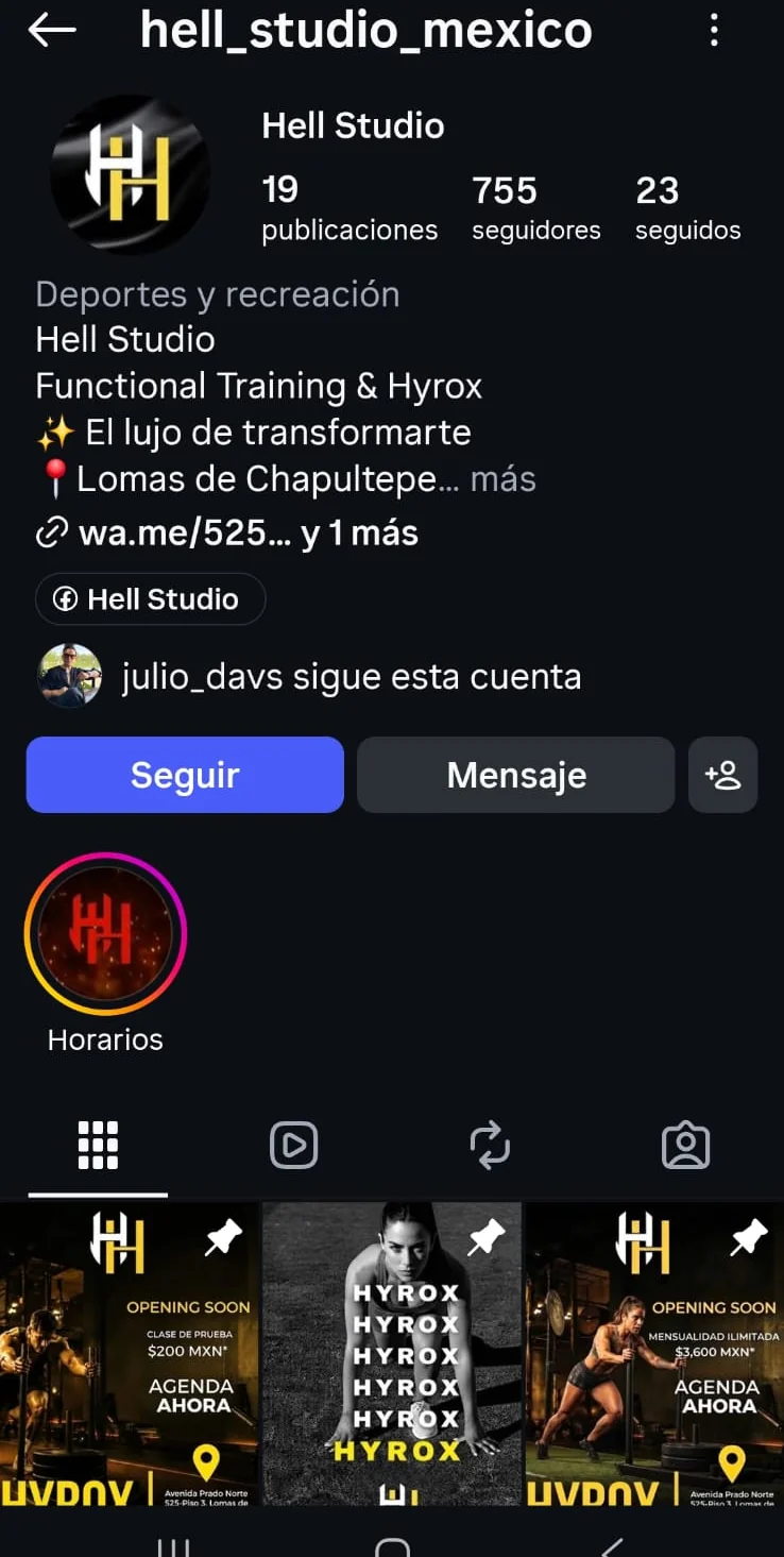 Instagram de Hell Studio